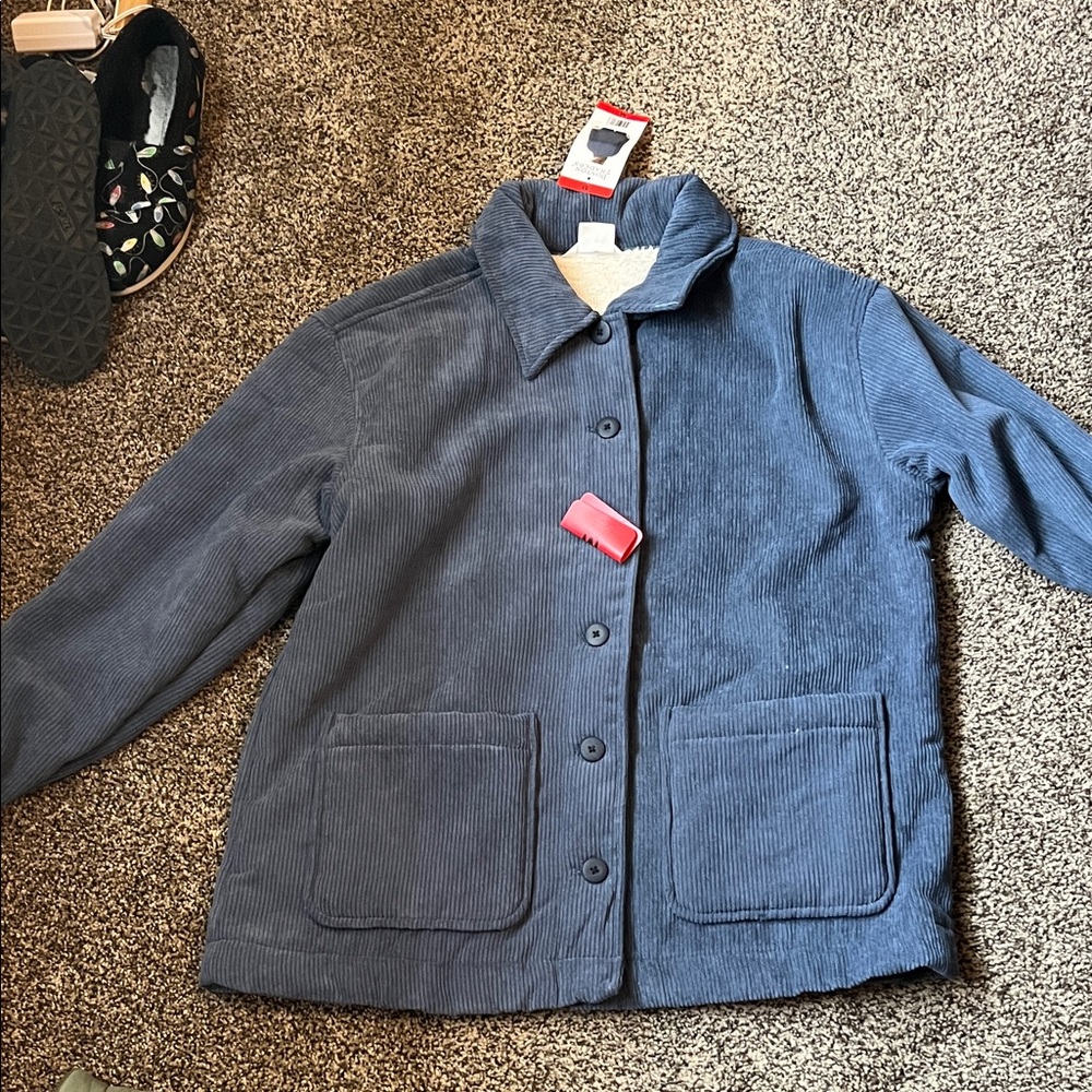 Boston Traders Blue Corduroy Button-Up Jacket